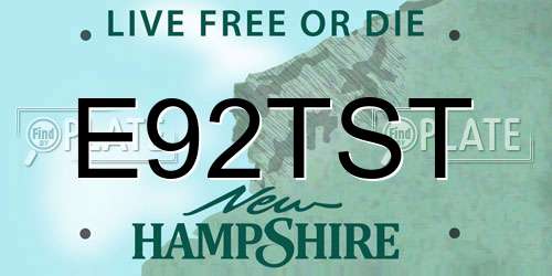 E92TST New Hampshire License Plate