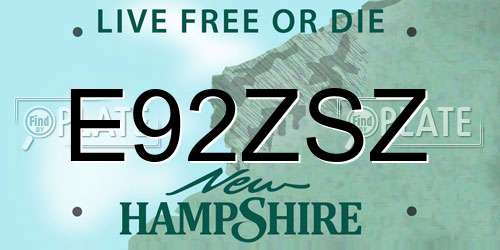 E92ZSZ New Hampshire License Plate