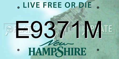 E9371M New Hampshire License Plate
