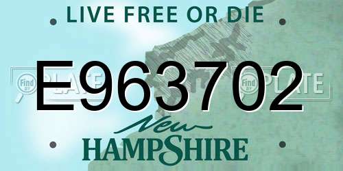 E963702 New Hampshire License Plate