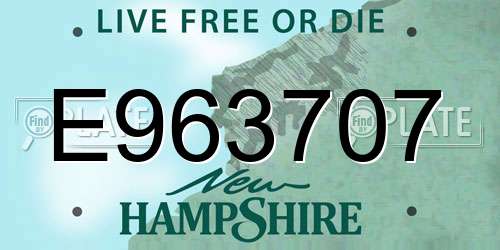 E963707 New Hampshire License Plate
