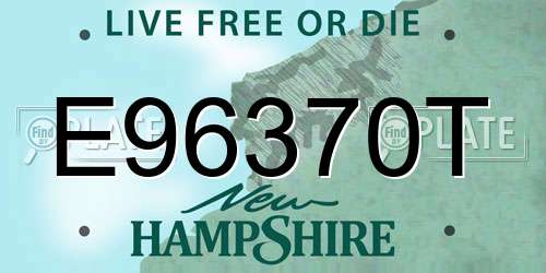 E96370T New Hampshire License Plate