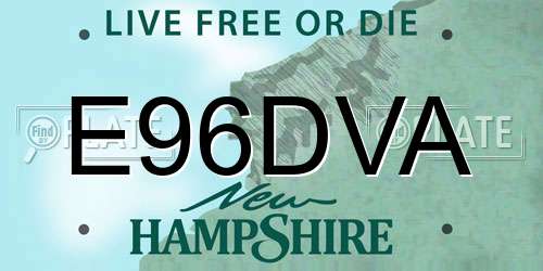 E96DVA New Hampshire License Plate