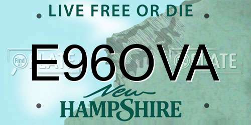 E96OVA New Hampshire License Plate