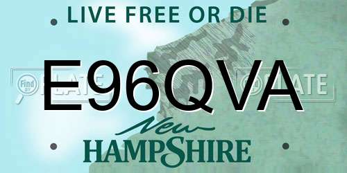 E96QVA New Hampshire License Plate