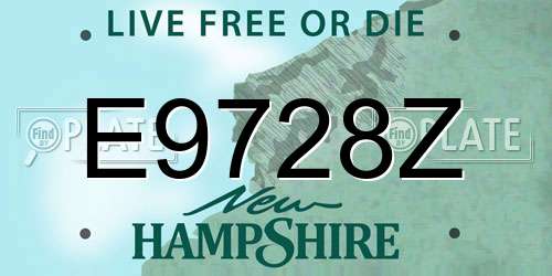 E9728Z New Hampshire License Plate