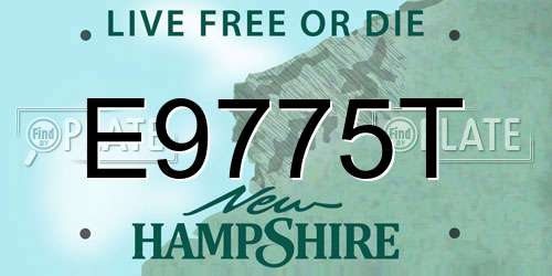 E9775T New Hampshire License Plate