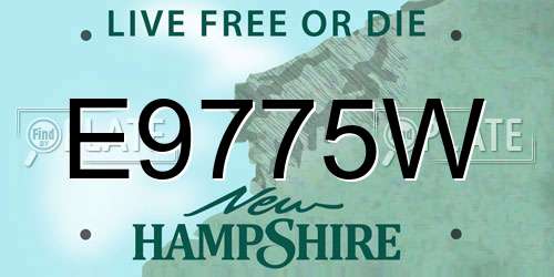 E9775W New Hampshire License Plate