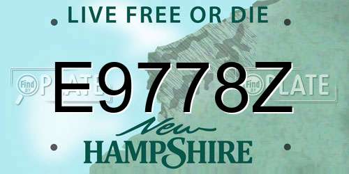 E9778Z New Hampshire License Plate