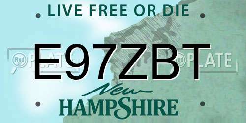 E97ZBT New Hampshire License Plate