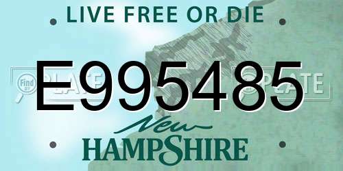 E995485 New Hampshire License Plate