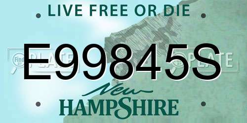 E99845S New Hampshire License Plate