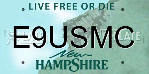 E9USMC New Hampshire License Plate
