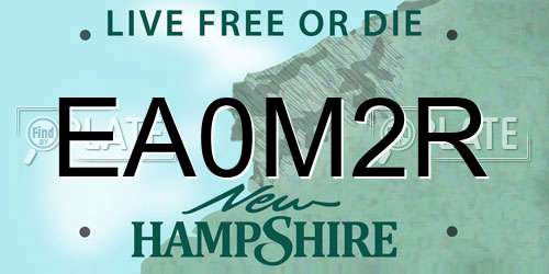 EA0M2R New Hampshire License Plate