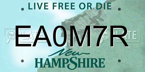 EA0M7R New Hampshire License Plate