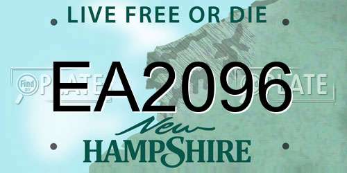 EA2096 New Hampshire License Plate