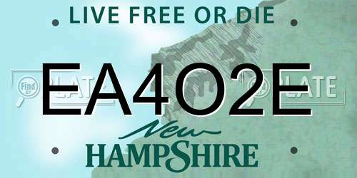 EA4O2E New Hampshire License Plate