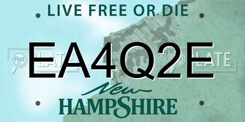 EA4Q2E New Hampshire License Plate