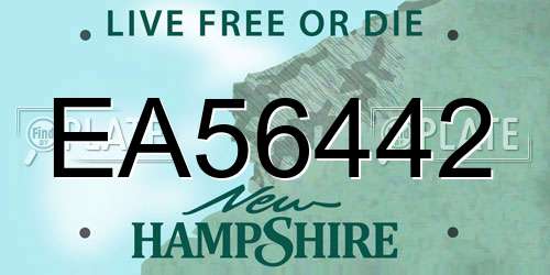 EA56442 New Hampshire License Plate