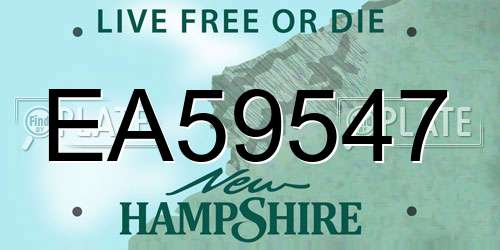 EA59547 New Hampshire License Plate