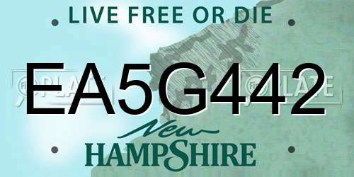 EA5G442 New Hampshire License Plate