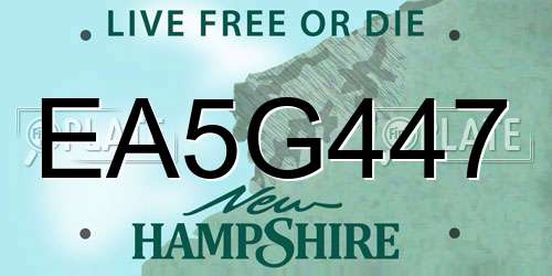 EA5G447 New Hampshire License Plate