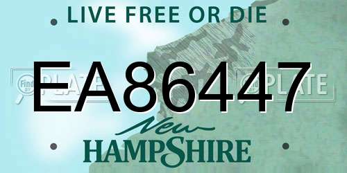 EA86447 New Hampshire License Plate