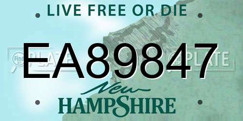 EA89847 New Hampshire License Plate