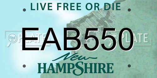 EAB550 New Hampshire License Plate