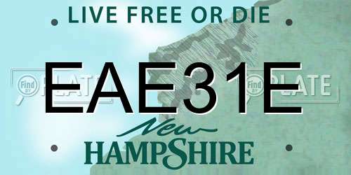 EAE31E New Hampshire License Plate