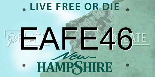 EAFE46 New Hampshire License Plate