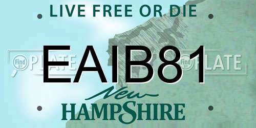 EAIB81 New Hampshire License Plate