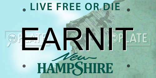 EARNIT New Hampshire License Plate