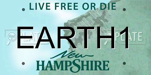 EARTH1 New Hampshire License Plate