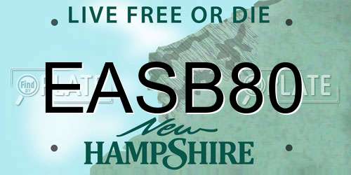EASB80 New Hampshire License Plate
