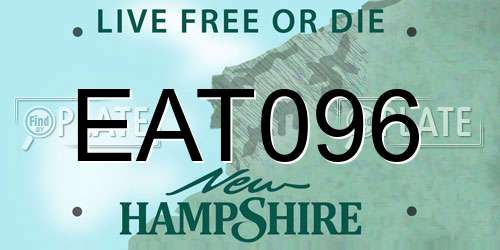 EAT096 New Hampshire License Plate