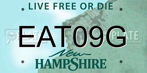 EAT09G New Hampshire License Plate