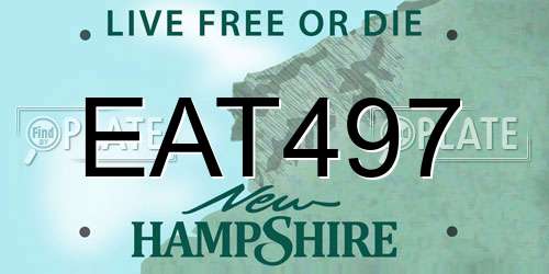 EAT497 New Hampshire License Plate