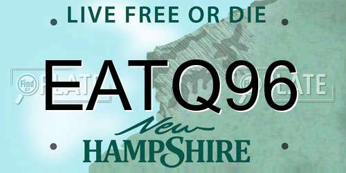 EATQ96 New Hampshire License Plate