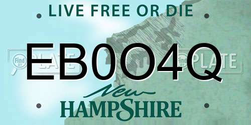 EB0O4Q New Hampshire License Plate