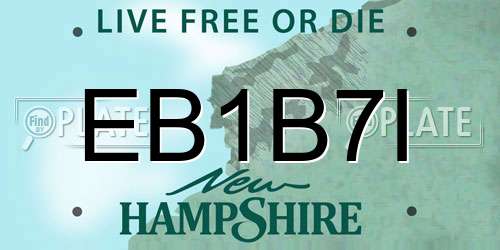 EB1B7I New Hampshire License Plate