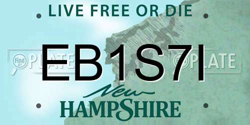 EB1S7I New Hampshire License Plate