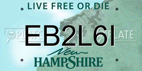 EB2L6I New Hampshire License Plate