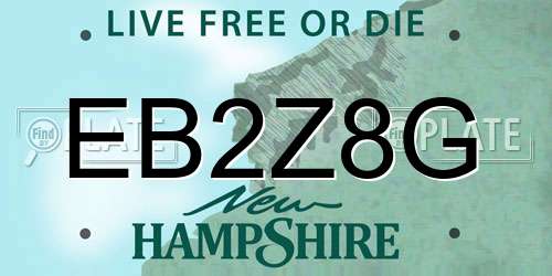 EB2Z8G New Hampshire License Plate