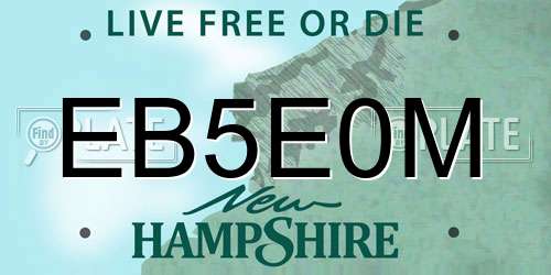 EB5E0M New Hampshire License Plate