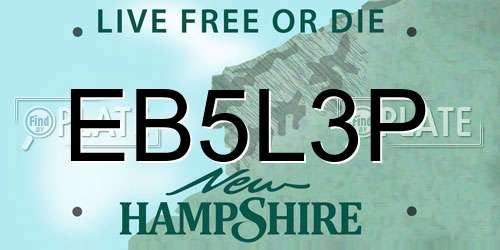 EB5L3P New Hampshire License Plate