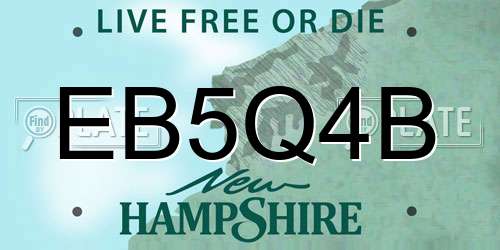 EB5Q4B New Hampshire License Plate