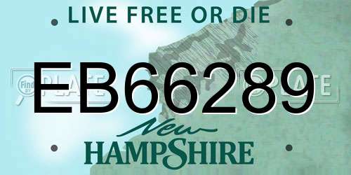 EB66289 New Hampshire License Plate