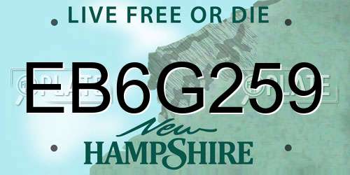EB6G259 New Hampshire License Plate