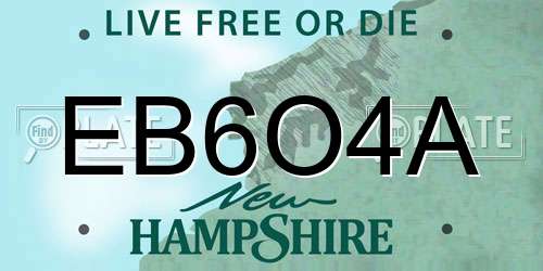 EB6O4A New Hampshire License Plate